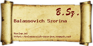 Balassovich Szorina névjegykártya